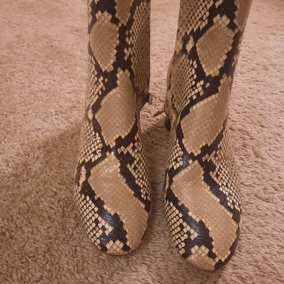 Tory Burch  Roccia Snakeskin Leather Ankle Boots - Picture 2 of 6